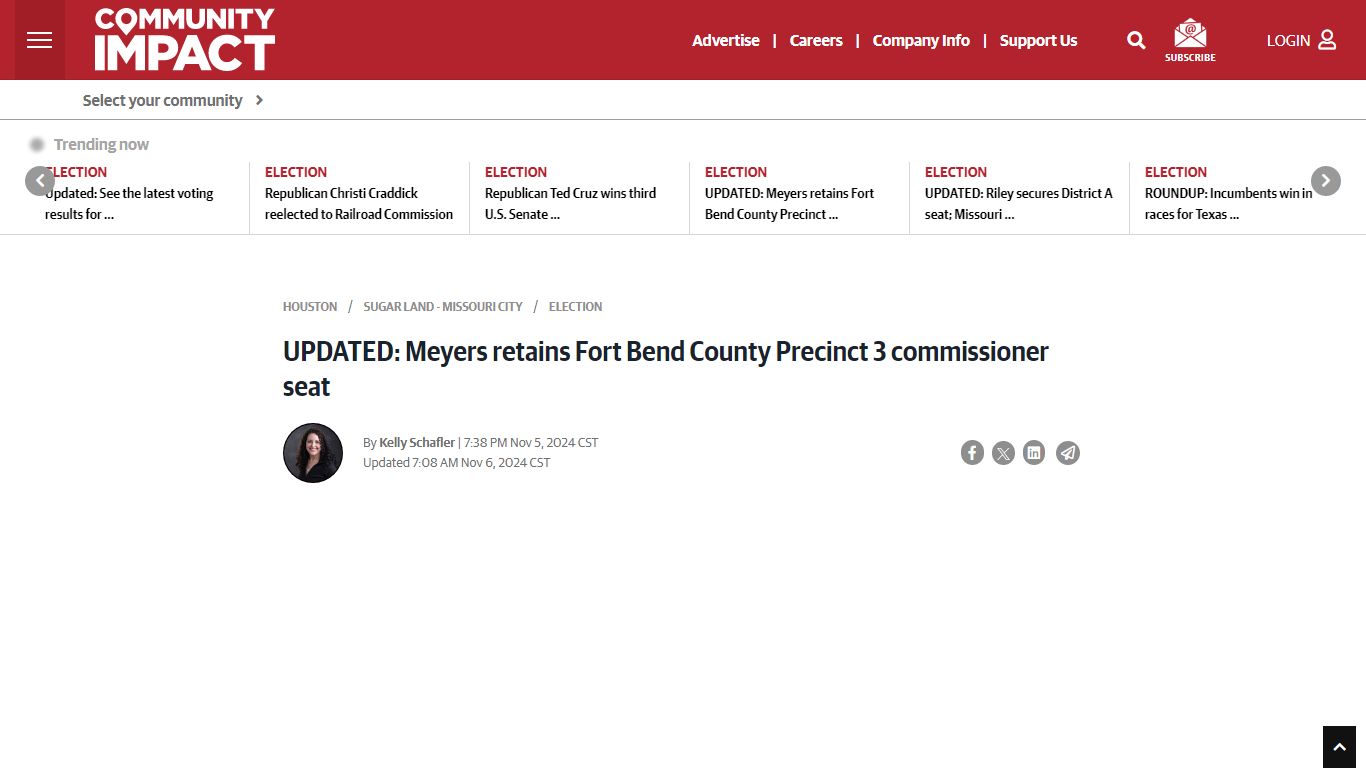 UPDATED: Meyers retains Fort Bend County Precinct 3 commissioner seat